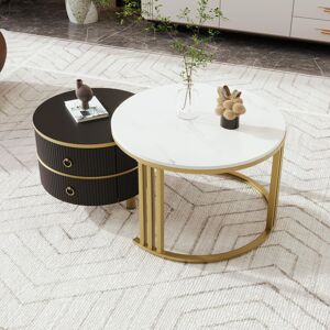 Fairmont Park Agatia Frame Coffee Table with Storage Gold/Black/White/Black 45cm H X 70cm W X 70cm D Fairmont Park Agatia Frame Coffee Table with Storage Gold/Black/White/Black 45cm H X 70cm W X 70cm D