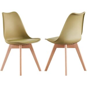 Latitude Run Thomasin Modern Scandinavian Minimalist Dining Chairs with Faux Leather Cushions and Solid Wood Legs - Side Chair for Dining Room Kitchen Office Lime Green 83cm H X 48cm W X 60cm D Latitude Run Thomasin Modern Scandinavian Minimalist Dining Chairs with Faux Leather Cushions and Solid Wood Legs - Side Chair for Dining Room Kitchen Office Lime Green 83cm H X 48cm W X 60cm D