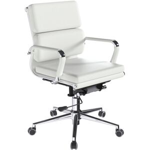 Brayden Studio Bisente Leather - Bonded Office Chair White 490cm W X 495cm D Brayden Studio Bisente Leather - Bonded Office Chair White 490cm W X 495cm D