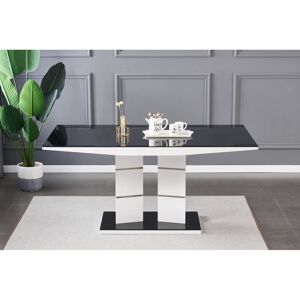 Ivy Bronx Shellman Dining Table Black/White H75 x L120 x W70cm Ivy Bronx Shellman Dining Table Black/White H75 x L120 x W70cm