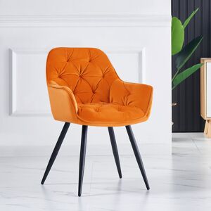 Fairmont Park Irie Single Velvet Upholstered Dining Chair with Arm Light Orange 83cm H X 57cm W X 61cm D Fairmont Park Irie Single Velvet Upholstered Dining Chair with Arm Light Orange 83cm H X 57cm W X 61cm D