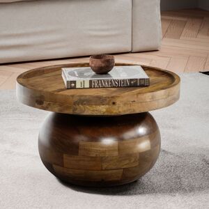 Alpen Home Coffee table Mango solid wood brown sofa table 50 cm living room table round Dark Brown Wood 30cm H X 50cm W X 50cm D Alpen Home Coffee table Mango solid wood brown sofa table 50 cm living room table round Dark Brown Wood 30cm H X 50cm W X 50cm D