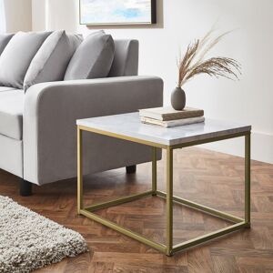 17 Stories Kalyssa Side Table White/Gold 39cm H X 53cm W X 45cm D 17 Stories Kalyssa Side Table White/Gold 39cm H X 53cm W X 45cm D