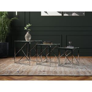 Metro Danali Glass Top Nest Of Tables Clear 47.5cm H X 45cm W X 40.5cm D Metro Danali Glass Top Nest Of Tables Clear 47.5cm H X 45cm W X 40.5cm D