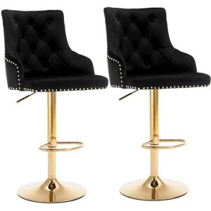 Brayden Studio Bazaldua Height Adjustable Swivel Bar Stool Black Velvet 54.1cm W X 54.1cm D Brayden Studio Bazaldua Height Adjustable Swivel Bar Stool Black Velvet 54.1cm W X 54.1cm D