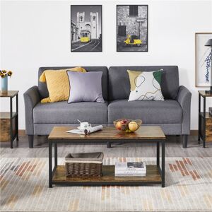 Yaheetech Floor Shelf Coffee Table with Storage Rustic Brown 50cm H X 100cm W X 45cm D Yaheetech Floor Shelf Coffee Table with Storage Rustic Brown 50cm H X 100cm W X 45cm D