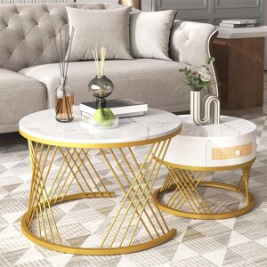 Fairmont Park Rosalie Frame Coffee Table with Storage White 45.5cm H X 70cm W X 70cm D Fairmont Park Rosalie Frame Coffee Table with Storage White 45.5cm H X 70cm W X 70cm D