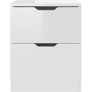 Ebern Designs Side Table with Storage Gloss White 50cm H X 40cm W X 40cm D Ebern Designs Side Table with Storage Gloss White 50cm H X 40cm W X 40cm D