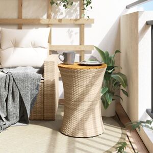 17 Stories Garden Side Table Drum Shape Poly Rattan And Solid Wood Beige 56cm H X 38cm W 17 Stories Garden Side Table Drum Shape Poly Rattan And Solid Wood Beige 56cm H X 38cm W