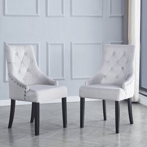 Lark Manor Modern Living Chairs Set Of 2, Mid Century Accent Chair, Kitchen & Dining Room Chairs, Living Chair With Solid Wood Legs Black/Grey 93.5cm H X 50.5cm W Lark Manor Modern Living Chairs Set Of 2, Mid Century Accent Chair, Kitchen & Dining Room Chairs, Living Chair With Solid Wood Legs Black/Grey 93.5cm H X 50.5cm W
