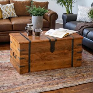 Three Posts Balic Solid Wood Trunk Coffee Table with Storage 40cm H X 90cm W X 40cm D Three Posts Balic Solid Wood Trunk Coffee Table with Storage 40cm H X 90cm W X 40cm D