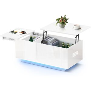 Metro 100X50x40.5Cm High-Gloss Coffee Table, Livingroom Table With Liftable Worktop,White White 40cm H X 100cm W X 50cm D Metro 100X50x40.5Cm High-Gloss Coffee Table, Livingroom Table With Liftable Worktop,White White 40cm H X 100cm W X 50cm D