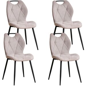 Brayden Studio Dining Chairs - Contemporary Dining Chair - Comfortable Velvet Dining Chair - Metal Legs Beige 86cm H X 48cm W X 46cm D Brayden Studio Dining Chairs - Contemporary Dining Chair - Comfortable Velvet Dining Chair - Metal Legs Beige 86cm H X 48cm W X 46cm D