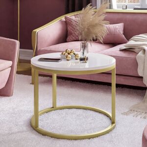 Canora Grey Darianna Frame Coffee Table White/Gold 39cm H x 50cm L x 60cm W Canora Grey Darianna Frame Coffee Table White/Gold 39cm H x 50cm L x 60cm W