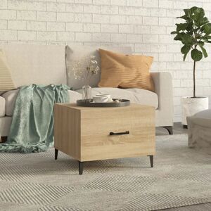 17 Stories Coffee Table With Metal Legs White 50X50x40 Cm Sonoma Oak 40cm H X 50cm W X 50cm D 17 Stories Coffee Table With Metal Legs White 50X50x40 Cm Sonoma Oak 40cm H X 50cm W X 50cm D