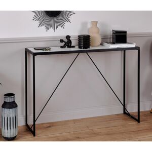 Fairmont Park Shartlesville Console Table Black/Marble White 76cm H X 111cm W X 30cm D Fairmont Park Shartlesville Console Table Black/Marble White 76cm H X 111cm W X 30cm D
