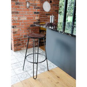 Borough Wharf Rustic Elm Wood Counter Bar Stool, Metal Frame, Set of 2 74.42cm H X 32cm W X 32cm D Borough Wharf Rustic Elm Wood Counter Bar Stool, Metal Frame, Set of 2 74.42cm H X 32cm W X 32cm D