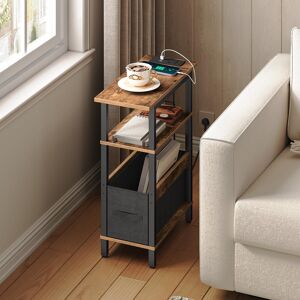 Brayden Studio Side Table with Storage Black/Rustic Brown 63cm H X 50.5cm W X 20cm D Brayden Studio Side Table with Storage Black/Rustic Brown 63cm H X 50.5cm W X 20cm D