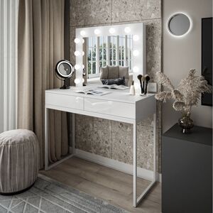 17 Stories Jasmyne Dressing Table with Mirror White 161cm H X 100cm W X 42cm D 17 Stories Jasmyne Dressing Table with Mirror White 161cm H X 100cm W X 42cm D