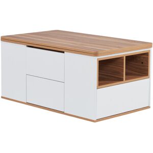 Latitude Run Adalin Coffee Table Natural Wood/White 47cm H X 100cm W X 51cm D Latitude Run Adalin Coffee Table Natural Wood/White 47cm H X 100cm W X 51cm D