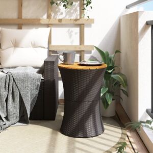 17 Stories Garden Side Table Drum Shape Poly Rattan And Solid Wood Black 56cm H X 38cm W 17 Stories Garden Side Table Drum Shape Poly Rattan And Solid Wood Black 56cm H X 38cm W