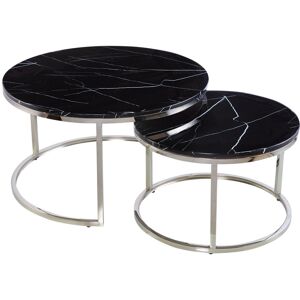 Ivy Bronx Carlianna Frame Coffee Table Silver/Black 43cm H X 80cm W X 80cm D Ivy Bronx Carlianna Frame Coffee Table Silver/Black 43cm H X 80cm W X 80cm D