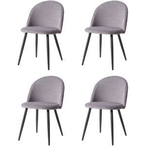 Fairmont Park Set Of 4 Velvet Dining Chair Living Room Chair Soft Velvet Cushions Seat Grey 80cm H X 43cm W X 47.5cm D Fairmont Park Set Of 4 Velvet Dining Chair Living Room Chair Soft Velvet Cushions Seat Grey 80cm H X 43cm W X 47.5cm D