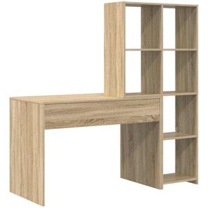 Latitude Run Desk 138.5 X 55 X 143 Cm Engineered Wood Sonoma Oak 143cm H X 55cm W X 138.5cm D Latitude Run Desk 138.5 X 55 X 143 Cm Engineered Wood Sonoma Oak 143cm H X 55cm W X 138.5cm D