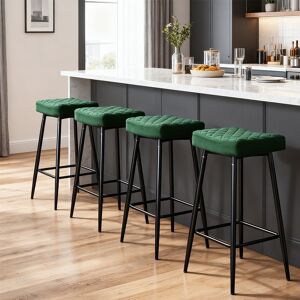 Corrigan Studio Upholstered Velvet 70cm Height Counter Stool Green 70cm H X 45cm W X 36cm D Corrigan Studio Upholstered Velvet 70cm Height Counter Stool Green 70cm H X 45cm W X 36cm D