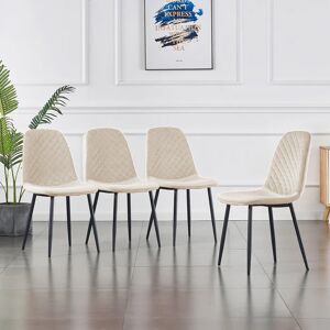 George Oliver Kaylani Modern Upholstered Dining Chair Beige Velvet/Black 84.5cm H X 44cm W X 40cm D George Oliver Kaylani Modern Upholstered Dining Chair Beige Velvet/Black 84.5cm H X 44cm W X 40cm D