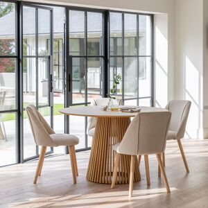ClassicLiving Hopley 4 Seater Pale Oak Dining Table Set - Freya Blue Dining Chairs with Whitewash Oak Legs Sand 4 ClassicLiving Hopley 4 Seater Pale Oak Dining Table Set - Freya Blue Dining Chairs with Whitewash Oak Legs Sand 4