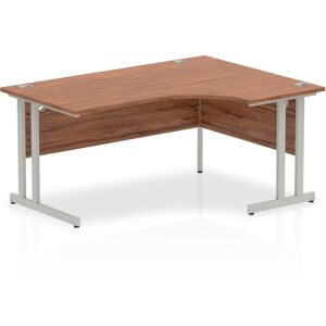 Inbox Zero Impulse 160 Cm W L-Shape Computer Desk Silver/Walnut 73cm H X 160cm W X 120cm D Inbox Zero Impulse 160 Cm W L-Shape Computer Desk Silver/Walnut 73cm H X 160cm W X 120cm D