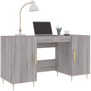 Fairmont Park Fidler 140cm W Rectangle Writing Desk with and Cabinet Grey Sonoma/Gold 75cm H X 140cm W X 50cm D Fairmont Park Fidler 140cm W Rectangle Writing Desk with and Cabinet Grey Sonoma/Gold 75cm H X 140cm W X 50cm D