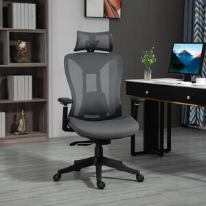 Inbox Zero Ergonomic Fabric Commercial Use Desk Chair with Headrest Grey 128cm H X 70cm W X 66cm D Inbox Zero Ergonomic Fabric Commercial Use Desk Chair with Headrest Grey 128cm H X 70cm W X 66cm D