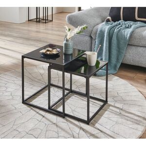 Latitude Run Krystsina 2 Piece Side Table Set Black 40cm H X 40cm W X 40cm D Latitude Run Krystsina 2 Piece Side Table Set Black 40cm H X 40cm W X 40cm D
