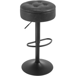 George Oliver Bar Stool, Stool With Storage Space, Stool Height-Adjustable, 360° Rotatable, Swivel Stool For Kitchen Island, Dining Room, Bar, Kitchen Counter, Faux Anthracite 39cm W X 39cm D George Oliver Bar Stool, Stool With Storage Space, Stool Height-Adjustable, 360° Rotatable, Swivel Stool For Kitchen Island, Dining Room, Bar, Kitchen Counter, Faux Anthracite 39cm W X 39cm D