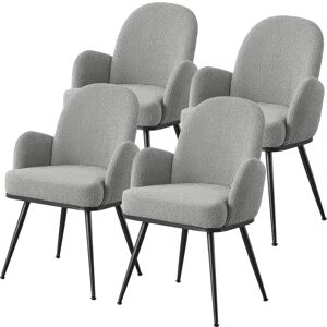 Corrigan Studio Boucle Upholstered Dining Chair Grey 88.4cm H X 58.9cm W X 57.9cm D Corrigan Studio Boucle Upholstered Dining Chair Grey 88.4cm H X 58.9cm W X 57.9cm D