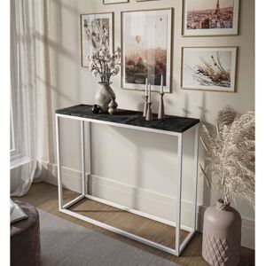 Zipcode Design Burmaster Console Table Modern White/Dark Concrete 80cm H x 100cm W x 30cm D Zipcode Design Burmaster Console Table Modern White/Dark Concrete 80cm H x 100cm W x 30cm D