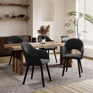 Canora Grey 49.5cm H Luxury Fabric Upholstered Dining Chair with Wooden Legs Velvet Black 85cm H X 58cm W X 61cm D Canora Grey 49.5cm H Luxury Fabric Upholstered Dining Chair with Wooden Legs Velvet Black 85cm H X 58cm W X 61cm D