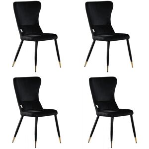 Canora Grey Hartshorne Velvet Dining Chairs - Ergonomic Curved Back with Metal Legs - Side Chair for Dining Room Kitchen Living Room Black/Black/Gold 94cm H X 56cm W X 45cm D Canora Grey Hartshorne Velvet Dining Chairs - Ergonomic Curved Back with Metal Legs - Side Chair for Dining Room Kitchen Living Room Black/Black/Gold 94cm H X 56cm W X 45cm D