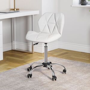 Latitude Run Muskoka Swivel Desk Chair Faux Leather With Adjustable Height, UKFR Certified White 37.8cm H X 47.5cm W X 49cm D Latitude Run Muskoka Swivel Desk Chair Faux Leather With Adjustable Height, UKFR Certified White 37.8cm H X 47.5cm W X 49cm D