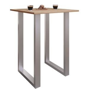 Latitude Run Xona 80 x 50cm Bar Table Matt brushed nickel/Natural 102cm H x 80cm W x 50cm D Latitude Run Xona 80 x 50cm Bar Table Matt brushed nickel/Natural 102cm H x 80cm W x 50cm D