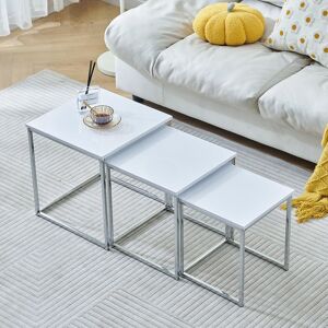 Metro Living Room Nesting Coffee Table Set Of 3 High Glossing Marble Effect, Small Square Side Sofa Table 3 In 1 Nested Table Corner Little End Table Stacka White 42cm H X 40cm W X 40cm D Metro Living Room Nesting Coffee Table Set Of 3 High Glossing Marble Effect, Small Square Side Sofa Table 3 In 1 Nested Table Corner Little End Table Stacka White 42cm H X 40cm W X 40cm D