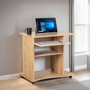 Ebern Designs Leming Computer Desk with Keyboard Tray Artisan Oak Imitation 75cm H X 80cm W X 50cm D Ebern Designs Leming Computer Desk with Keyboard Tray Artisan Oak Imitation 75cm H X 80cm W X 50cm D