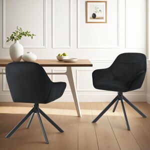 George Oliver 48.5cm H Swivel Upholstered Dining Chair with Ergonomic Back Black Velvet 83cm H X 62cm W X 52.5cm D George Oliver 48.5cm H Swivel Upholstered Dining Chair with Ergonomic Back Black Velvet 83cm H X 62cm W X 52.5cm D