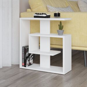 Zipcode Design Saly Modern Side Table with Storage Shelves for Living Room White 57cm H X 55cm W X 20cm D Zipcode Design Saly Modern Side Table with Storage Shelves for Living Room White 57cm H X 55cm W X 20cm D