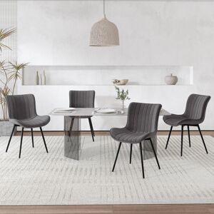 Canora Grey Velvet Dining Chairs Set Of 4 Dark Grey 80.5cm H X 49cm W X 61.5cm D Canora Grey Velvet Dining Chairs Set Of 4 Dark Grey 80.5cm H X 49cm W X 61.5cm D