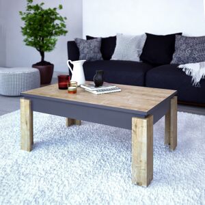 Blue Elephant Halley Coffee Table Sapphire Oak/Sapphire Oak/Dark Grey 40.64cm H X 88.9cm W X 60.96cm D Blue Elephant Halley Coffee Table Sapphire Oak/Sapphire Oak/Dark Grey 40.64cm H X 88.9cm W X 60.96cm D