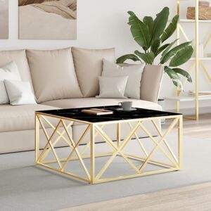 Metro Asimelda Frame Coffee Table Gold/Black 40cm H x 80cm L x 80cm W Metro Asimelda Frame Coffee Table Gold/Black 40cm H x 80cm L x 80cm W