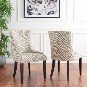 Three Posts Baumgarten Upholstered Dining Chair Grey Zebra 92.46cm H X 55.88cm W Three Posts Baumgarten Upholstered Dining Chair Grey Zebra 92.46cm H X 55.88cm W